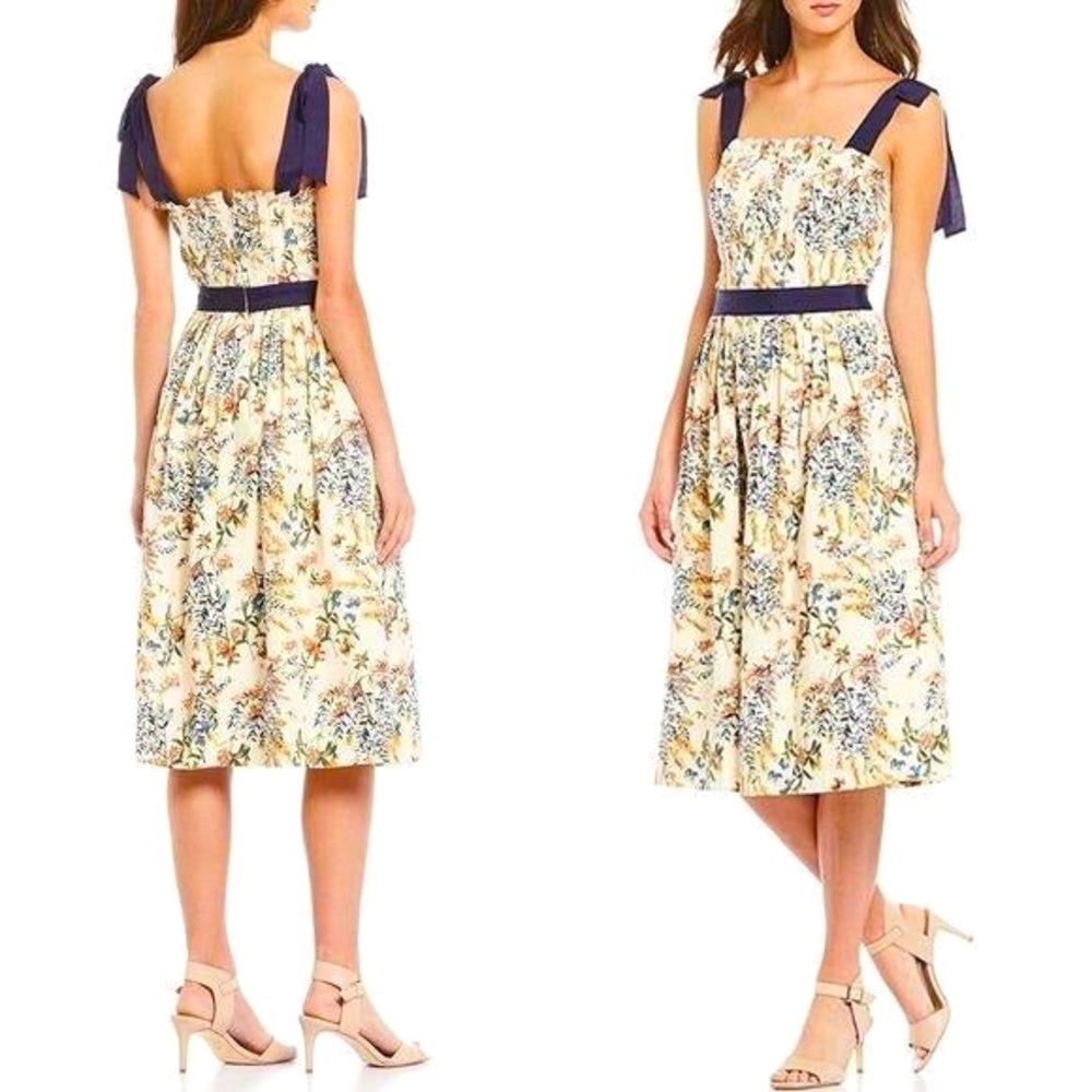 Square Neck Floral Midi Dress - Antonio Melani
